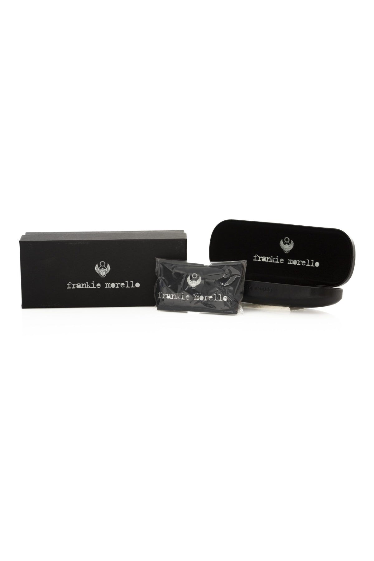Frankie Morello Black Metallic Men's Sunglass Shield